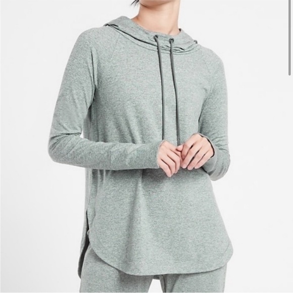 Athleta Heather Light Green Uptempo Hoodie Sweatshirt - Picture 1 of 9